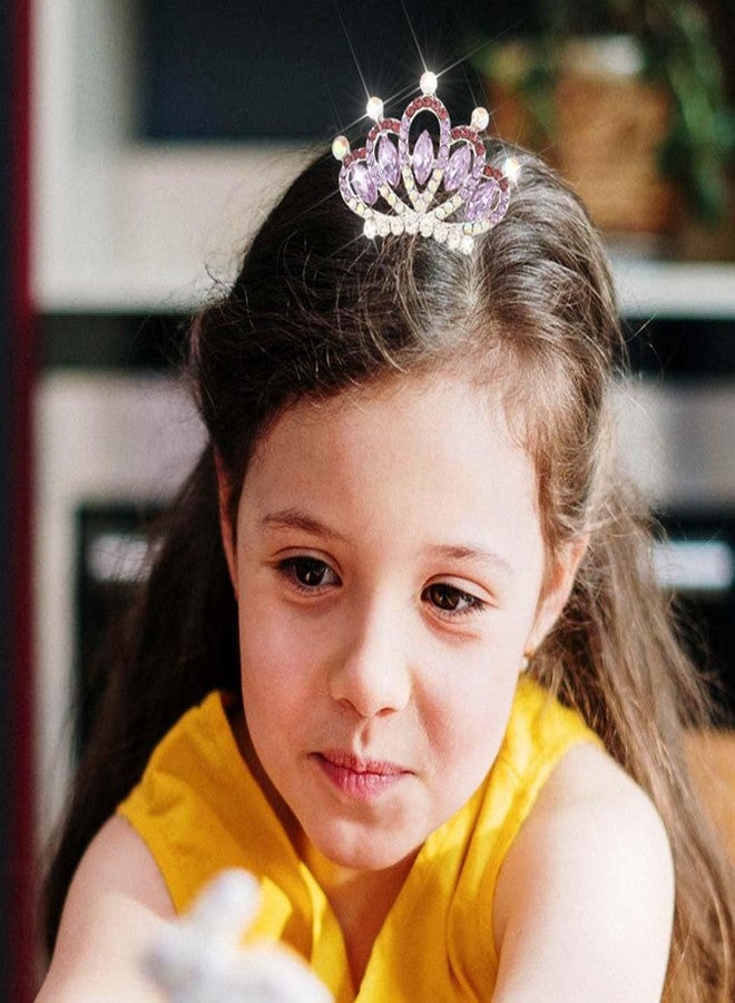 يان مشط تاج صغير من يان، لون بنفسجي، مشط شعر على شكل تاج أميرة للبنات (بنفسجي) - Image 5